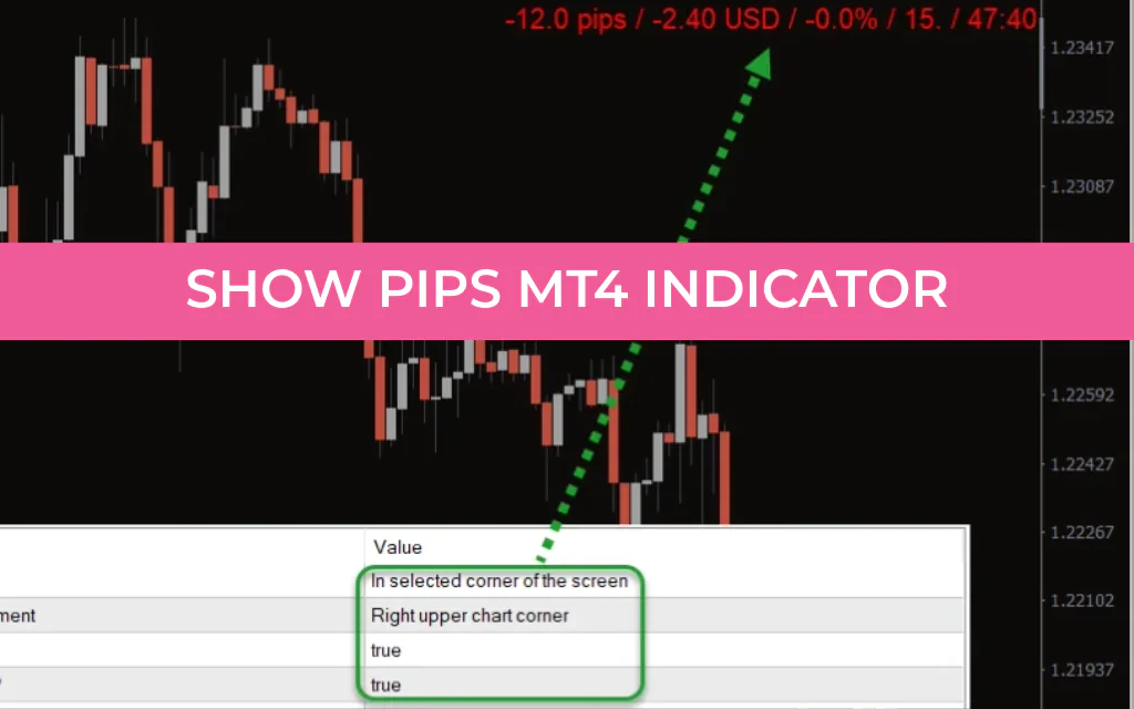 Show Pips MT4 indicator